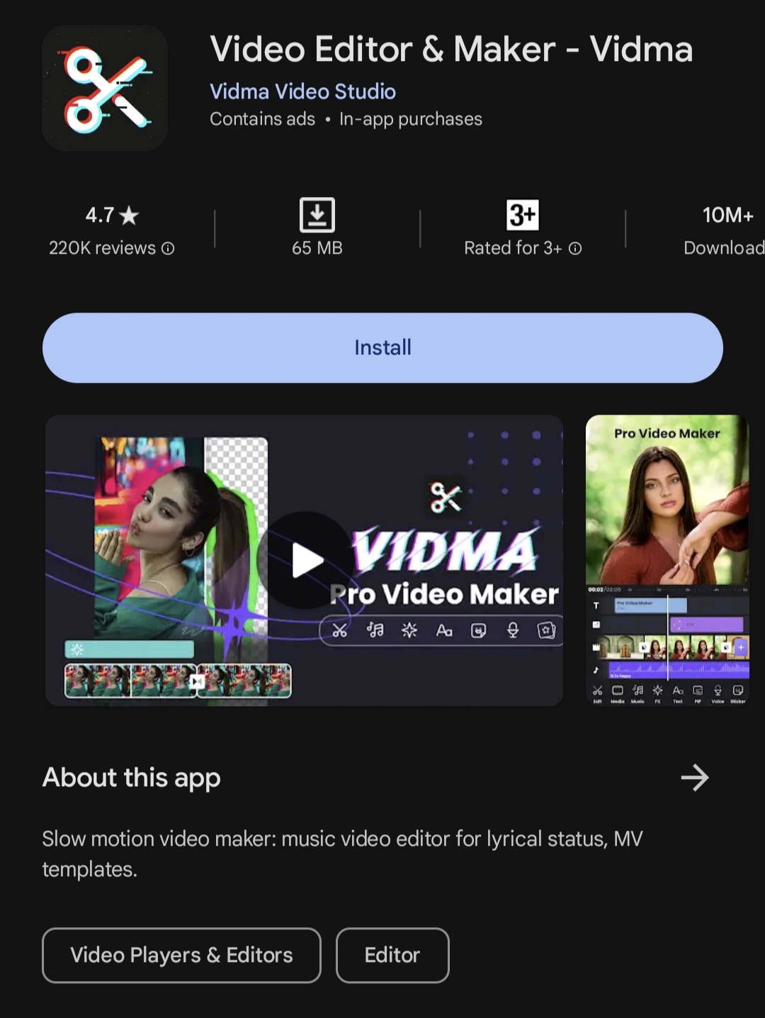 VIDMA Video Editror & Maker: